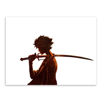 Akvarelė Samurai Champloo Anime Drobė, Tapyba, Plakatas ir Spausdina Berniukas Miegamasis Dekoratyvinis Dažymas Sienos Meno Drobės, Neįrėminti