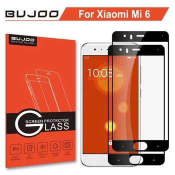 2 Pak Originalus BUJOO Premium 2.5 D 0.3 mm 9H Pilnas draudimas Screen Protector, Grūdintas Stiklas Xiaomi Mi 6 Xiomi Mi6 Filmas