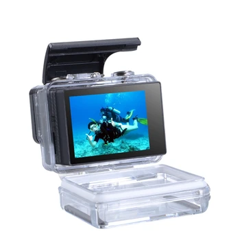 Priedai GoPro 4 3+LCD BacPac Išorės Viewin Ekranu+Vandeniui Atveju, Korpuso Dangtelis Go Pro Hero 3 4+ Mount