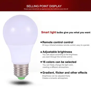 LED Lemputė E27 3 ~ 15W RGB Pritemdomi LED Smart Lempos Nuotolinio Valdymo Šeimos Atostogų Apdaila, Virtuvė Dathroom Sodo Namų Dekoro