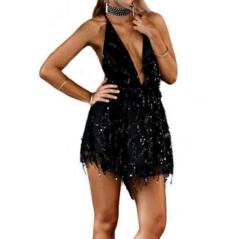 MONERFFI 2020 m. Pavasarį Šalis Suknelės Seksualus Suknelės Moterims Backless Apynasrio Juodojo Aukso Mini Suknelė Šalis Kutas Suknelė Moterims Dėvėti Klubas