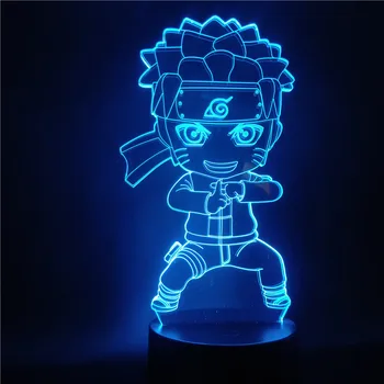 Naruto Pav Jaunimo Uzumaki Naruto LED 3D Naktį Šviesos Vaikams Anime 3d Šviesos Lempos, Miegamojo Namų Dekoro Kalėdų Dovana