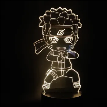 Naruto Pav Jaunimo Uzumaki Naruto LED 3D Naktį Šviesos Vaikams Anime 3d Šviesos Lempos, Miegamojo Namų Dekoro Kalėdų Dovana