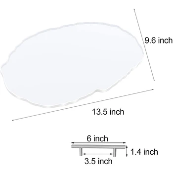 Silikono Dervos Lovelio Formos Ovalios Lėkštės Formos su 2 Poros Rankenos, Epoksidinės Dervos Liejimo Formų Formavimo Dėklas
