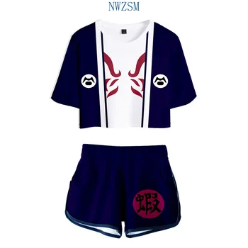 Naruto Cosplay Marškiniai, Kostiumas, Naruto Anime marškinėliai Tees Uzumaki Akatsuki Haruno Sakura sportinis Kostiumas Šortai Disfraz Drabužius T-shirt