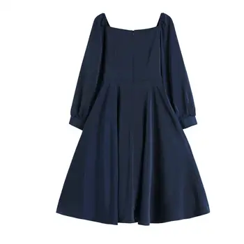 [Aurance] Moterų Suknelė Sluoksniuotos Rankovėmis Naujas Aikštėje Apykakle ilgomis Rankovėmis Tvarstis Derliaus Suknelės Moterims, Laisvas Ilgas Pavasario Suknelės 2021