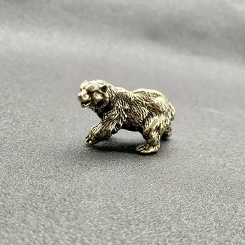 Derliaus Žalvario Polar Bear Statula Namų Puošybai Amatų Reikmenys Vario Jūros Gyvūnų Statulėlės, Miniatiūros Kambarį Žaislas Ornamentu