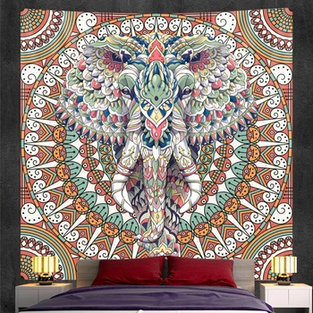 Indijos dramblių Mandala gobelenas namo apdaila gobelenas Bohemijos dekoratyvinis Hipių didelio dydžio gobelenas čiužinys