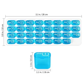 1PC Naudinga 31 Dieną Plastikiniai Nešiojami Tablečių Dėžutė Tabletes Organizatorius Medicina Balionėlis Planšetinio kompiuterio atminties Namų Kelionės, Verslo Kelionės