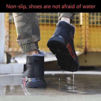 2019 vyrų Naujus batus šiltas ir tvirtas darbo vyrų plieno toe cap lauko orui, anti-smashing anti-piercing batus