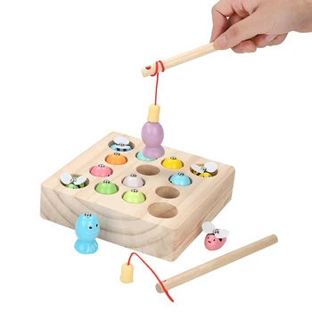 Vaikams Žaislai Ankstyvojo Ugdymo Mediniai Montessori Žaislai Skaitmenų Magnetiniai Žaislai, Žvejybos Žaidimas Sugauti Bičių Dėlionės, Žaislų, Kūdikio Gimtadienio, Kalėdų Dovana