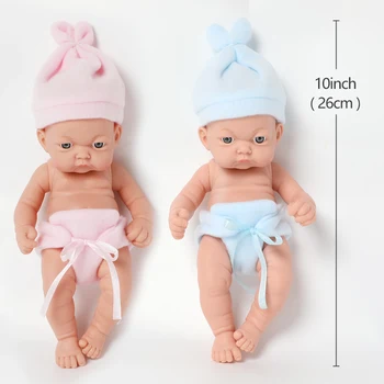 26CM viso kūno silikono bebe Reborn Lėles 10inch vandeniui Boneca vonia Realus premie naujagimiui Lėlės, žaislai mergina dovana