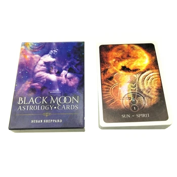 Black Moon Astrologija Oracle Korteles Visiškai Anglų 52 Kortų Kaladę Tarots Būrimą Likimas Šeimai Šalis, Stalo Žaidimas