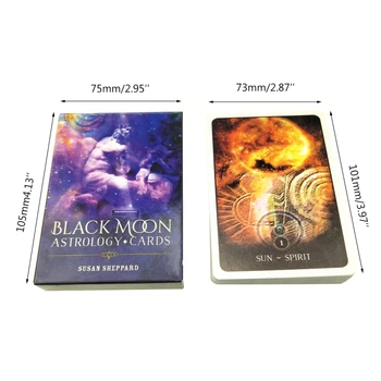 Black Moon Astrologija Oracle Korteles Visiškai Anglų 52 Kortų Kaladę Tarots Būrimą Likimas Šeimai Šalis, Stalo Žaidimas