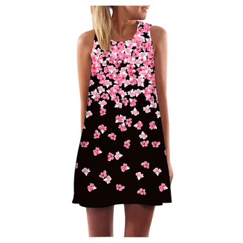 KANCOOLD suknelė Moterims Derliaus Boho Berankovis Vasaros Paplūdimio Išspausdinta Trumpa Mini Suknelė atsitiktinis mados nauja suknelė momen 20MAY14