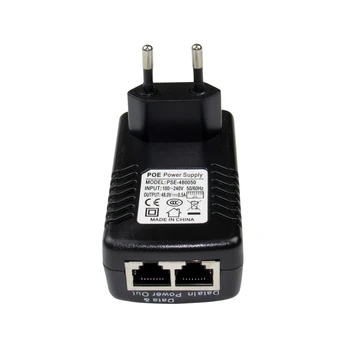 POE injector DC48V 0.5 A Ethernet Maitinimo šaltinis POE Adapteris 15.4 W,POE pin4/5(+),7/8(-)Suderinama EEE802.3af IP kamera Telefonas