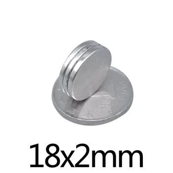 20/50/100vnt Plonas Neodimio Magnetinė Super Stiprus 18mmx2mm Galingi Magnetai 18x2mm Nuolatinis Mažas Apvalus Magnetas 18*2mm