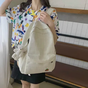 Kuprinės Moterų Pledas Animacinių filmų Siuvinėjimo Drobė Moterų Madinga Harajuku Mielas Atsitiktinis Schoolbags Kelionės Multi-pocket Didelės Talpos