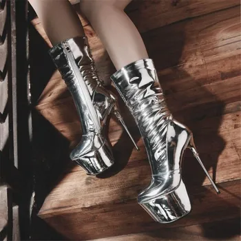 BBZAI Naujo modelio moteriški batai superžvaigždė Aukščiausios kokybės, trumpas batai, bateliai moteris 16CM, Suapvalinti Tne Vandeniui 6CM Mados Šou 43