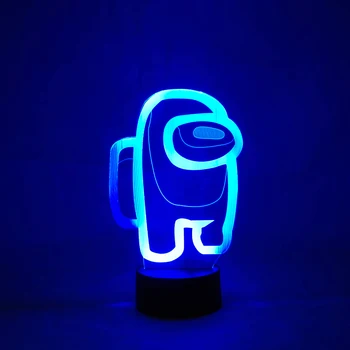 Led 3d Lempos Žaidimas Tarp Mūsų Spalva Keičiasi Naktį Šviesos Darbalaukio USB Lempa Namų Dekoro Šviesos Atmosferą, staliukas Apšvietimas