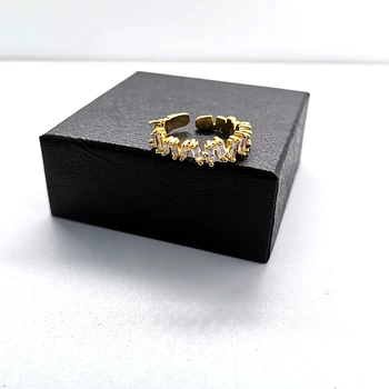 LONDANY Skaldytų Ledo Gėlių Diamond-padengta variu dengto 18k reguliuojamas padalinti žiedą, moterims, žiedai, papuošalai geometrinio