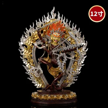 37CM didelis geras klasė aukso gilding Buda žalvario statula NAMŲ šeimos veiksmingą apsaugą Tibeto Kurukulla dakini ZUOMING Buda