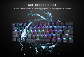 MOTOSPEED CK61 Mechaninė Klaviatūra RGB Apšvietimas Mėlyna/Juoda Jungikliai 61-Key Žaidimų Klaviatūra 2ms Reakcijos Greičio Visi Anti-dvasios Klavišus