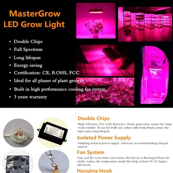 MasterGrow 300/600/800/1000/1200/1500/1800/2000W viso Spektro LED grow light Patalpų Šiltnamio efektą sukeliančių augti palapinė augalų auga šviesos