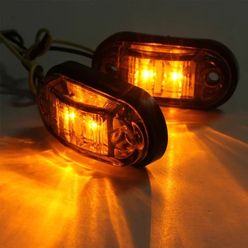 10VNT Įspėjamoji Lemputė LED Diodų Šviesa Priekabos Sunkvežimių Oranžinė Balta Raudona LED Šoninis Gabaritinis Žibintas