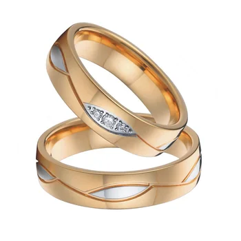 1 pora 18k gold filled derliaus vyrams, moterims, vestuviniai žiedai, porų meilės aljanso nerūdijančio plieno papuošalai marraige piršto žiedą