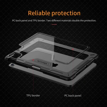 IPad Air 4 Tabletės Atveju Prabanga PU Odos, atsparus smūgiams Bamperis Smart Pabusti Miego Flip Case For iPad Oro 10.9 2020 Nillkin Atveju