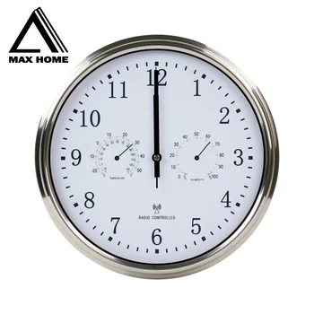 MAX NAMŲ 10inch Laikrodis Automatinis Laiko Koregavimas Nuskaitymas Radijo Kontroliuojamas Laikrodis Temperatūra Drėgmėmačiu Sieninis Laikrodis Ramioje Dizainas