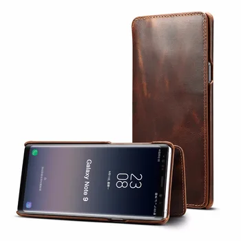 Prabangos Nekilnojamojo natūralios Odos piniginės atveju, jei kortelės turėtojas atvejais, Samsung Galaxy Note9 S9+ S9 PLUS S10 S10plus mobiliojo maišelį dangtis