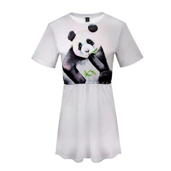 2020 Juokinga Panda 3D Atspausdintas Moterų Aprangos Mada Vasaros trumpomis Rankovėmis Suknelės Mergaičių Atsitiktinis Mados Stilius Streetwear Gyvūnų Drabužiai