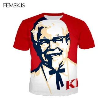 FEMSKIS Vasarą Naujas Mados Vyrai Moterys KFC Juokinga 3D Print T-marškinėliai, Liemenė Atsitiktinis 3D Palaidinukė Hoodies Šortai, Kelnės Kelnės Drabužiai