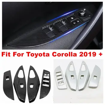 Automobilių Durų Rankena Turėtojas Langų Pakėlimo Mygtuką Perjungti Skydelio Dangtelį Apdaila Toyota Corolla 2019 m. - 2021 ABS Matinis / Anglies Pluošto Atrodo
