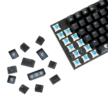 Mechaninė Žaidimų Klaviatūra E-Elementas Z88 su Mėlyna Jungikliai Žalsvai mėlyna LED Apšvietimu Atsparus Vandeniui Compact, 81 Klavišus Anti-Dvasios Juoda