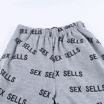 InstaHot sweatpant moterų sexy laiškas išspausdintas vasaros 2020 kelnės medvilnė aukšto juosmens elastinga krovinių kelnės atsitiktinis streetwear jogger