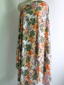 100cm*140cm Vintage Suknelė Audinys Lapų Dizainas Viskozė Viskozės Medžiagos