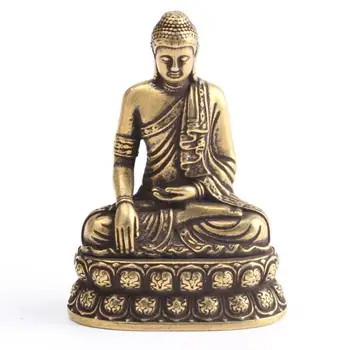 Surinkimo Kinijos Žalvario Raižyti Colių Budos Statula Buddha Sakyamuni Lotus Išskirtinį Mažas Statula Dovana