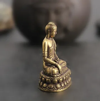 Surinkimo Kinijos Žalvario Raižyti Colių Budos Statula Buddha Sakyamuni Lotus Išskirtinį Mažas Statula Dovana