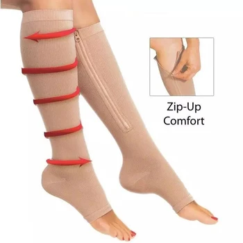 Kojos Korektorius Moterims Suspaudimo Puskojinės Slim Miegančioji Gražuolė Kojos Formos Deginti Riebalus Užtrauktukas Kojinės Kelią Venų Sveikatos Priežiūros