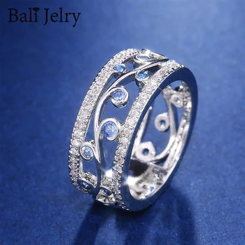 Balio Jelry Madinga 925 Sidabras, Žiedai, Papuošalai Safyro Akmuo Cirkonis Geometrinis Aksesuarai Moterims, Vestuvių, Sužadėtuvių Dovana Žiedas