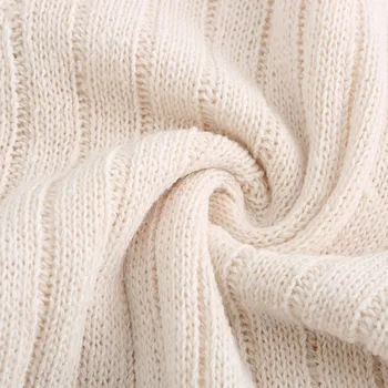 Balta Laisvalaikio juostele jaukių megztinių kostiumas O-kaklo mados rudens-žiemos dviejų dalių Moterų sporto kietas kostiumas ilgomis rankovėmis kostiumas 2020 m.