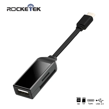 Rocketek Micro c tipo, usb 2.0 otg telefono multi atminties kortelių skaitytuvas adapteris, cardreader mikro SD/TF microsd nešiojamas kompiuteris