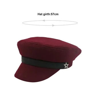 Karšto Rudens Mados Moterų Skrybėlę Britų Stiliaus Šilta Juoda Retro Newsboy Kepurės Karinės Aštuoniakampis Bžūp Moterų Kepurės Snapeliu