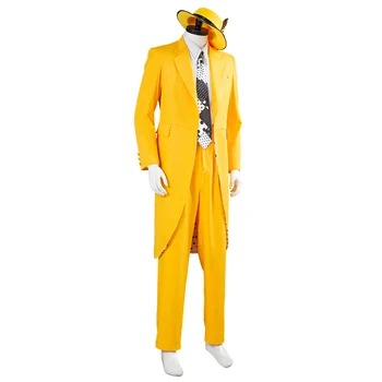 Kaukė Jim Carrey Cosplay Kostiumų Vienodą Aprangą Halloween Carnival Geltona Kostiumas