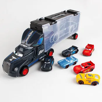 Disney Pixar Automobilių Žaibas Mcqueen Jackson Audra Sunkvežimis Su 6 Mažų Automobilių Diecast Metalo Lydinio, Žaislai, Automobilių Kalėdų Dovana Vaikams