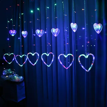 LED pasakų šviesos eilutę užuolaidų žibintai meilės formos 220V ES Plug Kalėdų gyvenamasis kambarys miegamojo užuolaidos apšvietimas