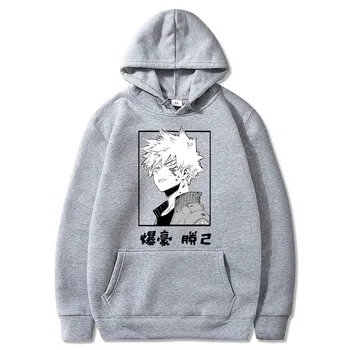 Mano herojus akademinės bendruomenės Unisex Hoodies Japonų Anime Bakugou Katsuki Spausdinti Vyrų Hoodie Harajuku Streetwear Laisvalaikio Megztiniai